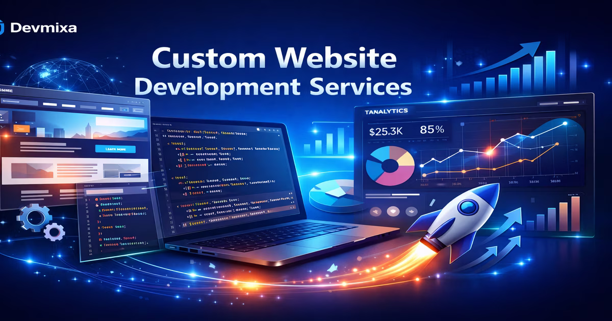 Custom website development company Devmixa building fast secure and SEO optimized business websites
