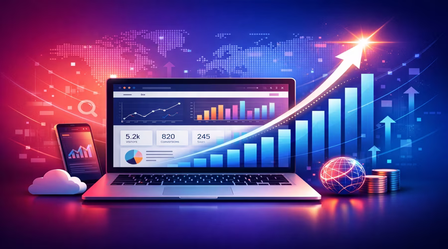 Grow your business online with custom website development and SEO services by Devmixa